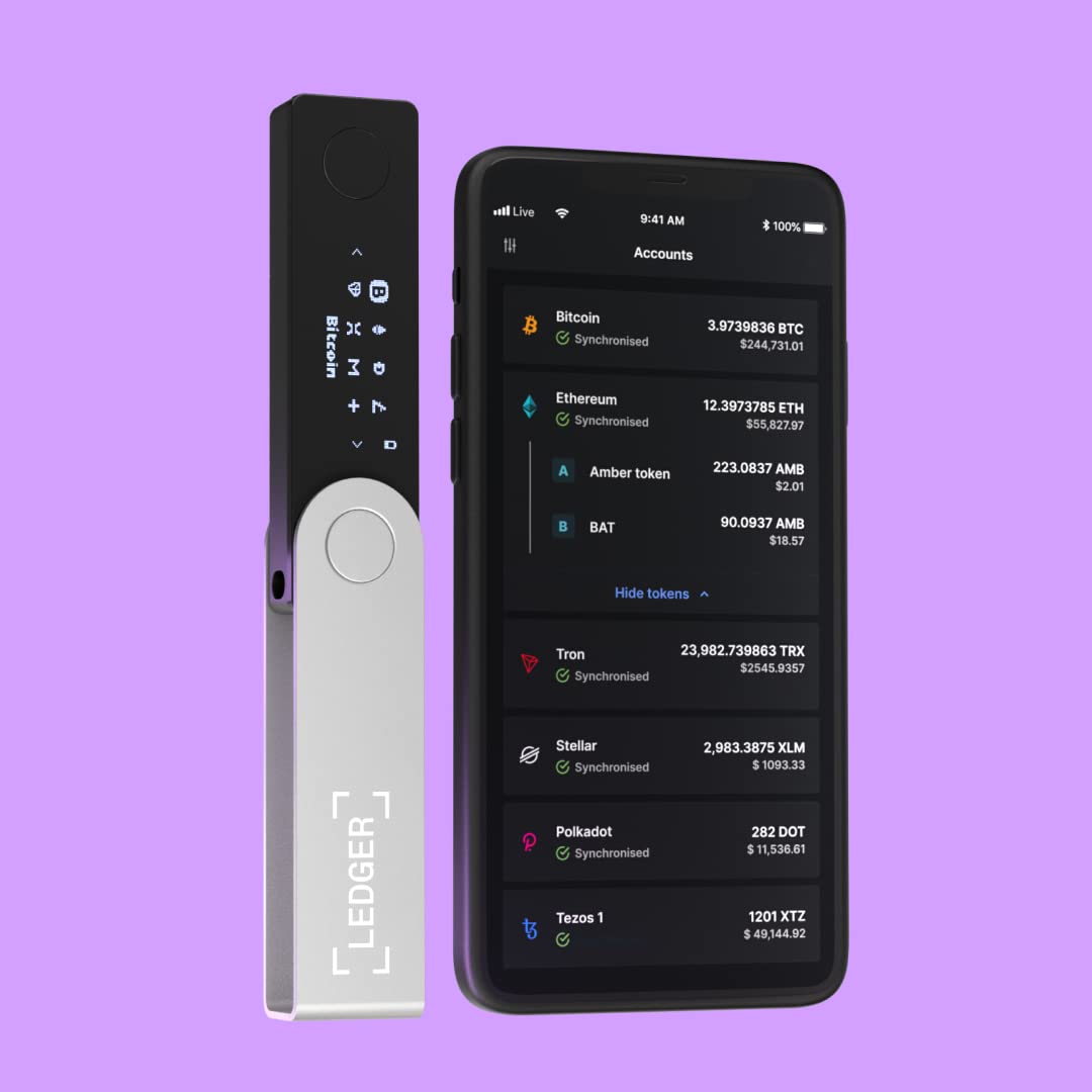 Ledger Nano X Crypto Wallet Signer - Securely Manage All Your Crypto Assets with This Bluetooth Enabled Classic - Onyx Black