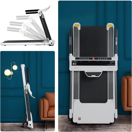 Folding Treadmill for Home Compact Electric Walking Running Machine 3.5HP Medium Runners Exercise Equipment, Built-in 12 Programs, Low Noise, Weight Capacity: 330LBS
