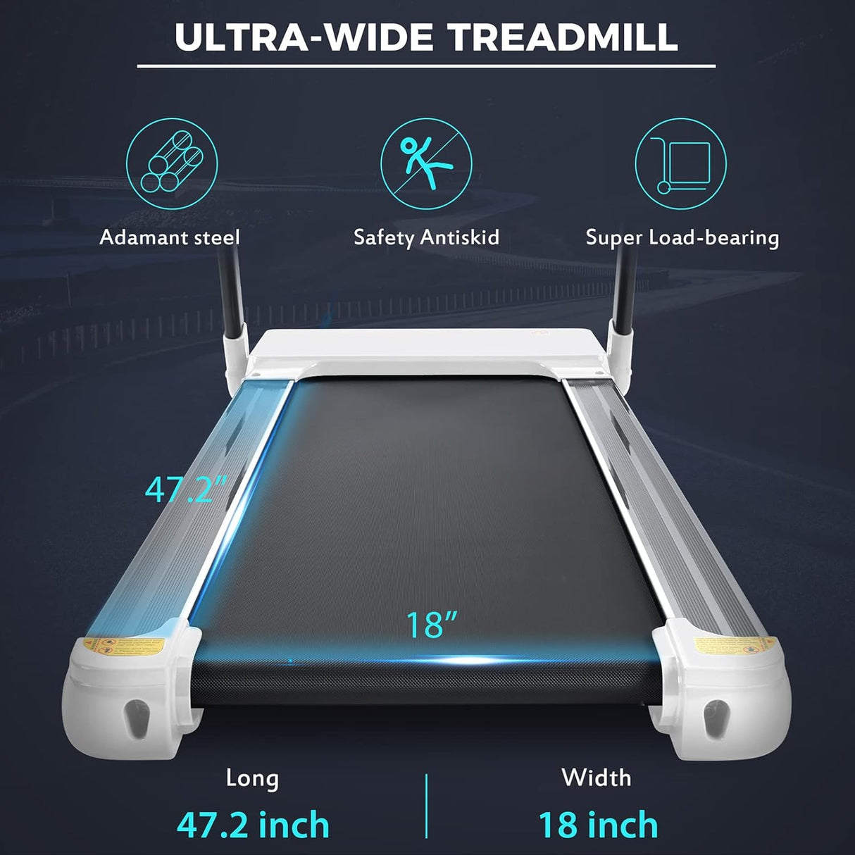 Folding Treadmill for Home Compact Electric Walking Running Machine 3.5HP Medium Runners Exercise Equipment, Built-in 12 Programs, Low Noise, Weight Capacity: 330LBS
