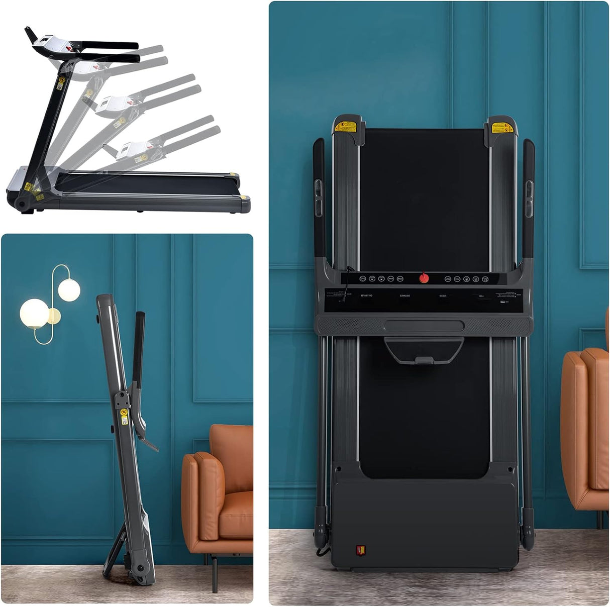Folding Treadmill for Home Compact Electric Walking Running Machine 3.5HP Medium Runners Exercise Equipment, Built-in 12 Programs, Low Noise, Weight Capacity: 330LBS