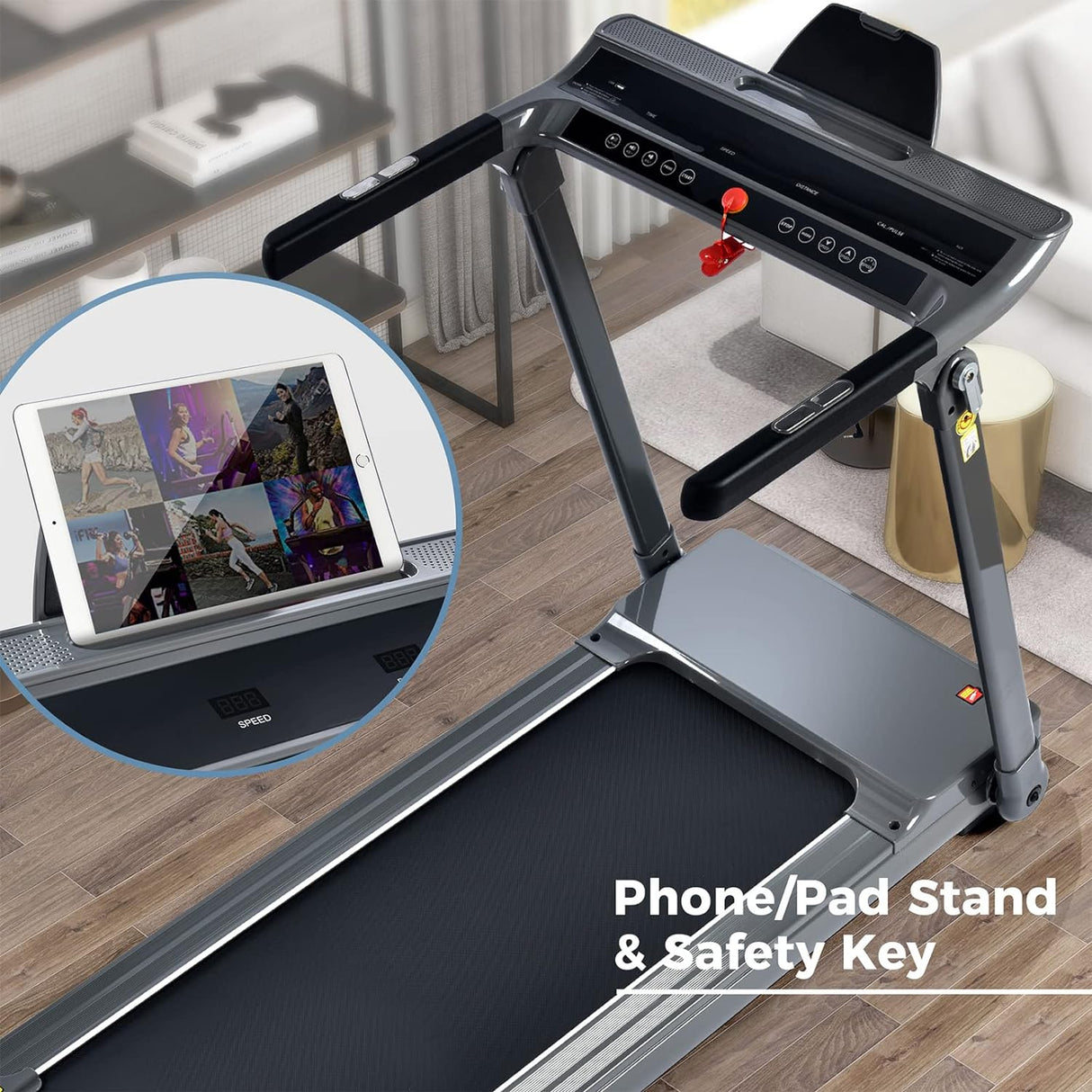 Folding Treadmill for Home Compact Electric Walking Running Machine 3.5HP Medium Runners Exercise Equipment, Built-in 12 Programs, Low Noise, Weight Capacity: 330LBS