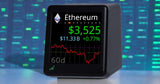 CryptoTicr Bitcoin Ticker - Real-Time Crypto Price Display (1.54" Diagonal) for Top 1,000 Coins Like Bitcoin, Ethereum, Dogecoin, and 997 more. Compact Size, Ideal for Desk or Nightstand. Uses Wi-Fi.