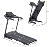 Easy Folding Electric Motorized Treadmill with Audio Speakers, Max. 10 MPH and Incline, for Home Or Office Use