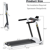 Folding Treadmill for Home Compact Electric Walking Running Machine 3.5HP Medium Runners Exercise Equipment, Built-in 12 Programs, Low Noise, Weight Capacity: 330LBS