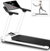 ZYQDRZ Folding Electric Treadmill, Load 200Kg, Multi-Kinetic Energy Silent Treadmill, Remote Control, Fitness Equipment, Very Suitable for Home/Office,White