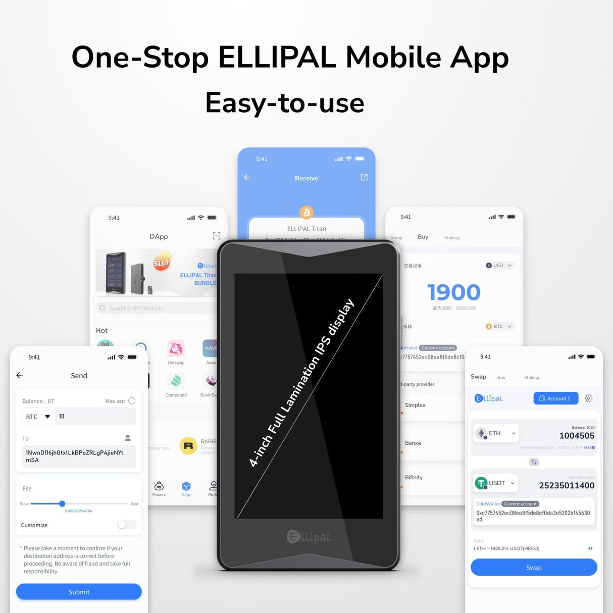 ELLIPAL Titan 2.0 Crypto Cold Wallet, 100% Offline, Air-gapped - Secure Wallet for 10000+ Coins & Tokens & NFTs
