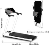ZYQDRZ Folding Electric Treadmill, Load 200Kg, Multi-Kinetic Energy Silent Treadmill, Remote Control, Fitness Equipment, Very Suitable for Home/Office,White