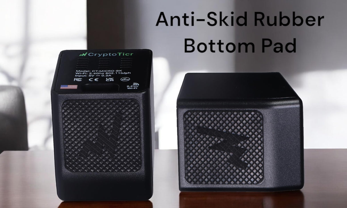 CryptoTicr Bitcoin Ticker - Real-Time Crypto Price Display (1.54" Diagonal) for Top 1,000 Coins Like Bitcoin, Ethereum, Dogecoin, and 997 more. Compact Size, Ideal for Desk or Nightstand. Uses Wi-Fi.