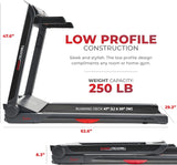 Sunny Health & Fitness Strider Foldable Treadmill, 20-Inch Wide Running Belt, Customizable Workout Programs, Pulse Sensors with Optional Exclusive SunnyFit App and Enhanced Bluetooth Connectivity