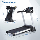 BORGUSI 15% Auto Incline Treadmill with 20" Wide Tread Belt, 350 LBS Capacity, 3.5 HP, Speeds Up to 10 MPH, Folding Treadmill with 15 Preset Programs LCD Display