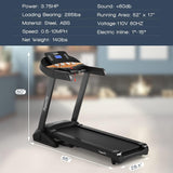 Goplus 3.75HP Folding Treadmill with Incline, Electric Superfit Treadmill w/App Control, 12 Preset & 3 Custom Programs, Blue Tooth Speaker, Heart Rate Monitor, Running Jogging Machine for Home Gym