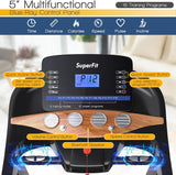 Goplus 3.75HP Folding Treadmill with Incline, Electric Superfit Treadmill w/App Control, 12 Preset & 3 Custom Programs, Blue Tooth Speaker, Heart Rate Monitor, Running Jogging Machine for Home Gym
